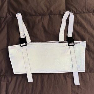 Reflective crop top/bikini top, like new, small